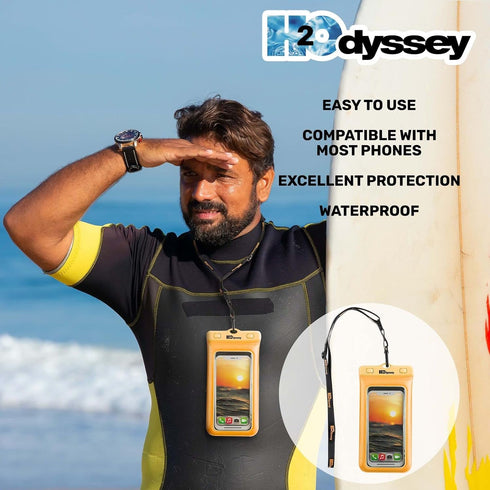 Waterproof Phone Case and Lanyard - Excellent Waterproof Protection - Floats in The Water Orange......