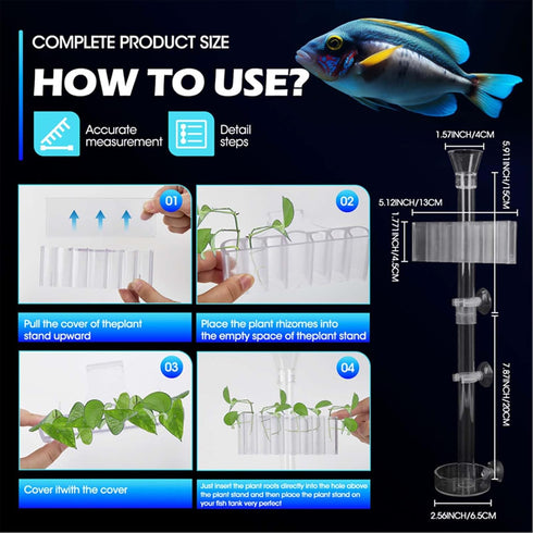 Fish Feeding Tube Aquarium Plant Holder Kit?Fish Feeder for Aquarium?Plant Holder for Fish Tank?Removable Adjusted Length Shrimp Feeding Dish?Plan...