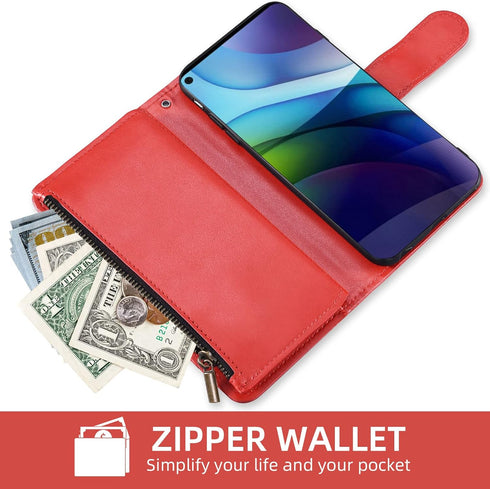 Asuwish Compatible with Moto G Stylus 2021 4G Wallet Case and Tempered Glass Screen Protector Flip Credit Card Holder Cell Phone Cover for Motorol...