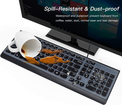 CaseBuy Keyboard Cover for Lenovo 510 Wireless Keyboard GX30N81775 4X30M39458, Lenovo Wireless Keyboard Protector Skin, Keyboard Accessories, Blac...