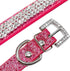 Rhinestone Dog Collar, Cute Dazzling Sparkling Leather Dog Cat Rhinestone Collar Crystal Diamond Pet Dog Puppy Collar (M:27-35CM, Pink)...