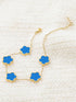 14K Gold Dainty Four Leaf Clover Bracelets for Women Lucky Flower Jewelry...