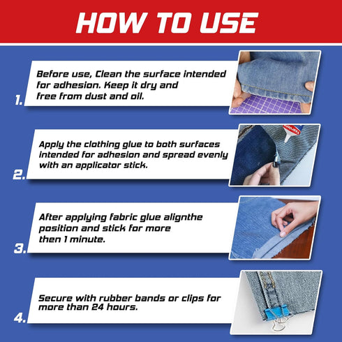 Fabric Glue, Clear Fabric Glue for Clothing Permanent Washable, Fabric Fusion Glue for All Fabrics, Leather, Flannel,Cotton, Clothes, Denim, Polye...