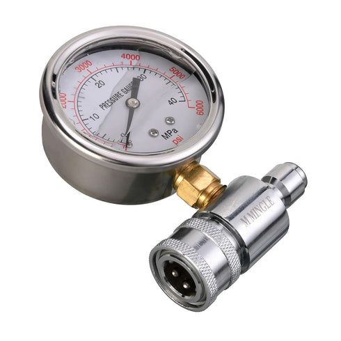 M MINGLE Pressure Washer Gauge Kit, 3/8 Inch Quick Connect, 6000 PSI...