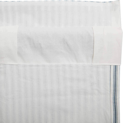 VHC Brands Sawyer Mill Blue Valance Curtain Lined Farmhouse Stripe for Kitchen or Dining Room Windows 16x72...