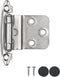 JQK 3/8 Inch Inset Cabinet Door Hinges Satin Nickel, 4 Pack 2 Pairs Flush Face Mount Cupboard Self-Closing Kitchen Cabinet Hardware Hinges with Do...
