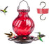 Hummingbird Feeder, Auslar 26 Ounces Glass Hummingbird Feeders for Outdoors Hanging Ant and Bee Proof, Ant Moat & 5 Flower Feeding Ports, Rustproo...