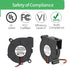 50mm x 15mm 5015 12V DC Brushless Cooling Blower Fan, Dual Ball Bearing, 2 Pin Terninal...