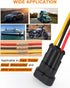 NAOEVO 3 Pin Connector Waterproof?16 AWG 3 Wire Connectors, Automotive Electrical Connectors Male And Female Way With Heat Shrink Tubing For Car T...