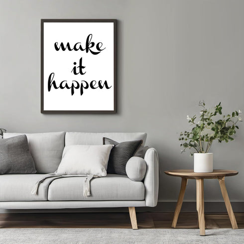 Posterizer 1 pcs-Make It Happen- Positive Uplifting quote-Motivational & Inspirational Art-Quotes and Poems-Gift for Boss, Manager- UNFRAMED Wall ...