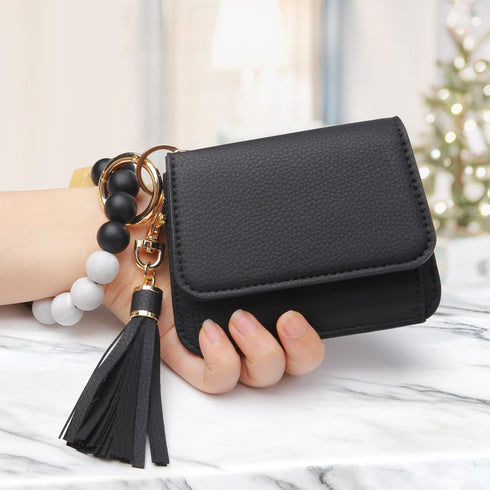 Keychain Wallet RFID Wristlet Wallets for Women,Small Wallets Woman Key Chain Wallet with Coin Pocket and Id Window...