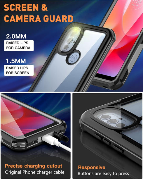 AICase for Motorola Moto G Power 2022 Case Waterproof, Heavy Duty Military Grade Drop Protection Full Body Protective Built in Screen Protector Co...