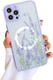 Ownest Compatible for iPhone 15 Case, Magnetic Fitting for MagSafe for Clear Frosted PC Back 3D Flowers Floral Girls Woman and Soft Silicone Slim ...