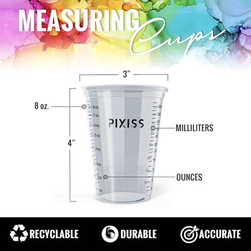 Pixiss Disposable Epoxy Resin Mixing Cups with Measurements (50-Pack) Mixing Cups for Mixing Containers, Epoxy Cups For Epoxy Measuring Cups - 20 ...