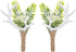 Woodland Boutonniere for Men Set - 2PC Handmade Greenary Corsage for Wedding White Antler Boutonniere for Groom Groomsmen Formal Dinner Party Cere...