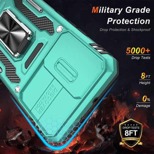 LUMARKE for Galaxy S23 FE Case with Camera Cover,Galaxy S23 FE Cover with Screen Protector Pass 16ft Drop Test Military Grade Protective Phone Cas...