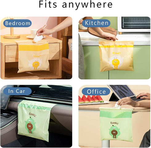 60pcs Easy StickOn Disposable Car Trash Bags,Waterproof Garbage Bags,Durable Kitchen Storage...
