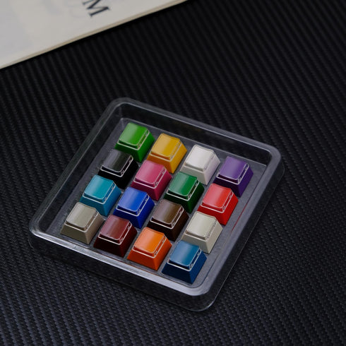 PC+PBT Keycaps 16pcs Cherry Profile Custom Keycaps Mixed Colors R4 Rainbow Keycap Fit for Cherry Mx Gateron Switches Mechanical Keyboard...