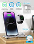 3 in 1 Charging Station for Multiple Devices Apple - Aluminum Alloy Fast Wireless Charger Stand Dock for iPhone 15/14/13/12/11/Pro/Max/XS/XR/X/Plu...