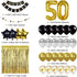 Black and Gold 50th Birthday Decorations Set - Banner, Balloons, Gold Foil Numbers, and Supplies for 50 Years Old Celebration...