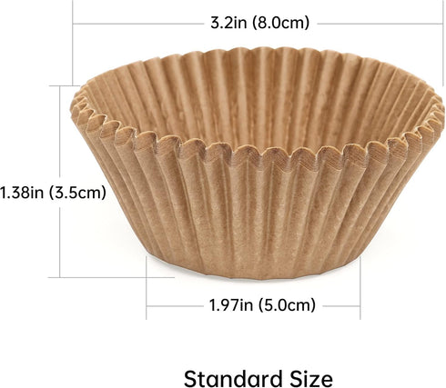 Non-stick 200pcs Standard Cupcake Liners for Baking, Natural, Food-grade Cupcake Wrapper, Greaseproof Parchment Muffin Liners...