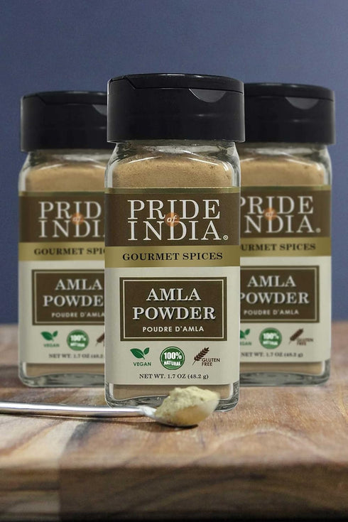 Pride of India – Amla Powder – Gourmet Spice – Tangy & Savory – Pure Indian Gooseberry Ground – Antioxidant Rich – GMO/Gluten Free – Easy to Use –...