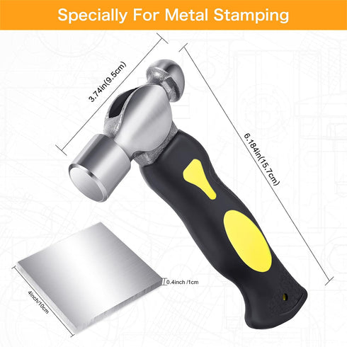 Jewelry Hammer and Steel Block Set Steel Bench Block 4 x 4 Inch and Hammer Set Jewelry Making Supplies Tools Kit for Jewelry Making Metal Stamping...