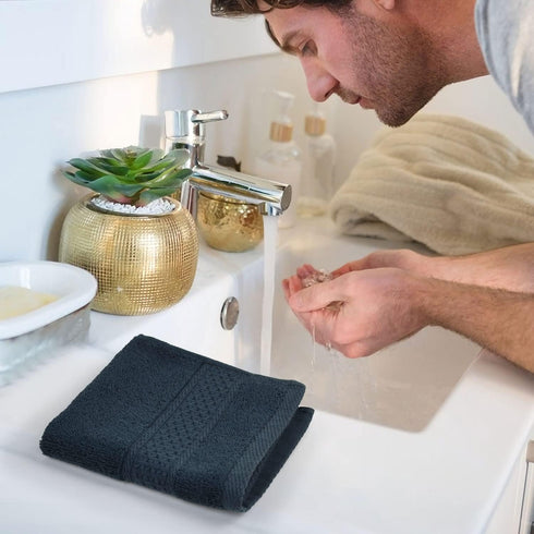 Cleanbear Extra Soft Wash Cloths Washcloths Set 6-Pack 13 x 13 Inches, Highly Absorbent Facecloths (Dark Gray)...