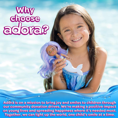 ADORA Water Wonder Mermaid Dolls with Color-Changing Tail in Cold Water, 7" Toy Baby Doll with Movable Waist, Birthday Gift for Ages 1+ - Oceana...