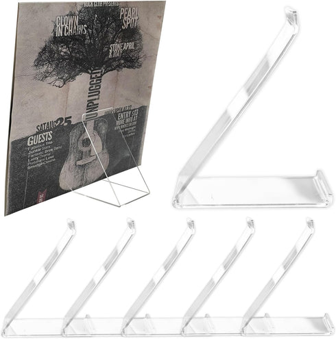 6 Pack Vinyl Record Stand Display, Clear Acrylic Tabletop Album Now Playing Holder, Album Record Holder LP Vinyl Record Storage Display Stand...