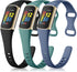 Maledan 3 Pack Bands Compatible with Fitbit Charge 5 Band for Women Men, Soft Slim Thin Sport Replacement Accessories for Fitbit Charge 5/Charge 6...
