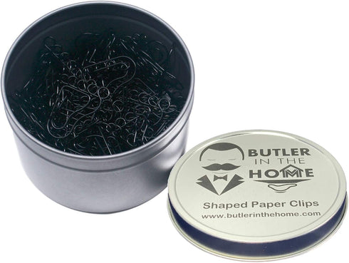 Foot Feet Shaped Paper Clips Great for Paper Clip Collectors or Office Gift - Comes in Round Tin with Lid and Gift Box (Black 100 Count)...