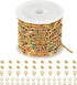 Kyutong 13 Feet Gold Plated Stainless Steel Jewelry Chain Links Colorful Oil Drip Bead Chain Roll Craft Chain Bulk with Jewelry Making Supplies fo...