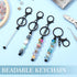 12 Pcs Beadable Keychains Bars Bulk for Keychain Making Blank Beaded Metal Keychain for Craft Keychain DIY Gift(Black)...
