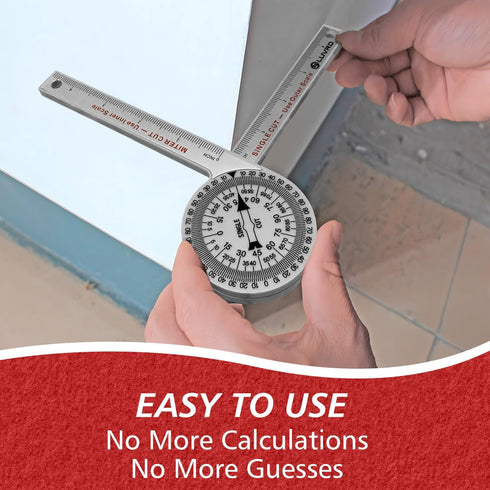 Miter Saw Protractor, Professional Miter Angle Finder for Woodworking Replaces the Model #505P-7 Miter Protractor Angle Finder with Measuring Rule...