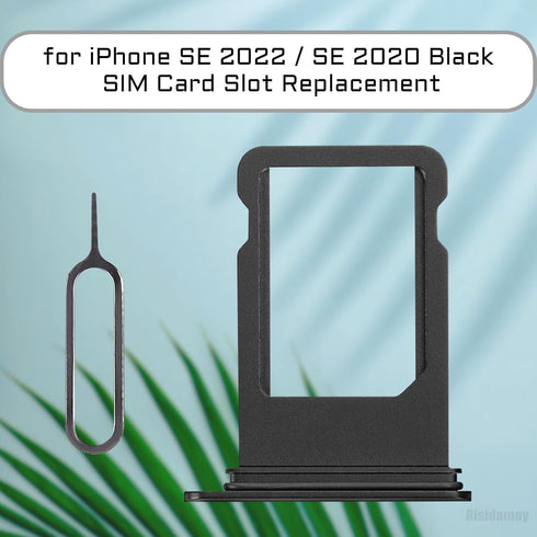 Black Single SIM Card Slot Tray Replacement for iPhone SE 2nd Generation 2020 Card Holder Adapter Single SIM Version with SIM Ejector for SE 2020 ...