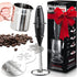 PowerLix Powerful Handheld Milk Frother With Stand Battery Operated Foam Maker Frother Wand For Coffee (A Black) (Milk Frother With Stand Set)...