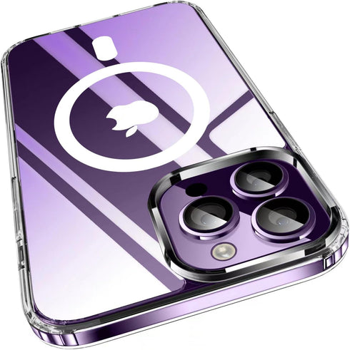 Jmltech for iPhone 15 Pro Max Case Clear Magnetic Protective Crystal Clear Silicone Bumper Hard Back Shockproof Phone Cases for iPhone 15 Pro Max ...