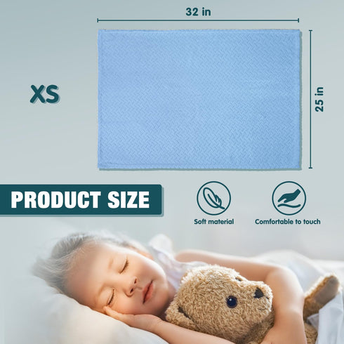 Baby Blanket Flannel, Cozy Throw Blankets for Newborn Infant and Toddler, Super Soft and Warm Receiving Baby Blanket for Crib Stroller (Blue 25 * ...