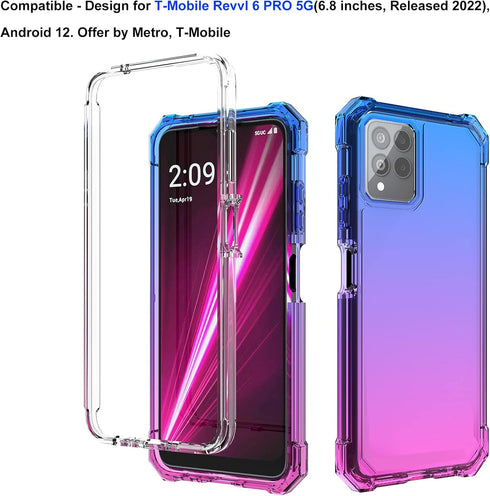 Ailiber for Revvl 6 5G Pro Phone Case, TMobile Revvl 6X Pro 5G Case with Screen Protector, Dual Layer Protection, Shock-Absorbing Corners TPU Bump...
