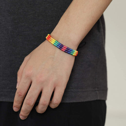 Nanafast Rainbow LGBT Pride Bracelet Handmade Braided Friendship String Bracelet for Gay & Lesbian LGBTQ Wristband Adjustable Size...