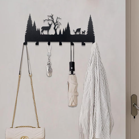 Wall Mounted Key Rack | Metal Key Rack Hook Organizer | Metal Key Organizer with 7 Hooks Wall Decoration for Front Door, Hallway, Kitchen, Office...