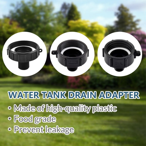 275 330 IBC Tote Adapter, Food Grade IBC Drain Adapter,Water Hose Male Adapter for Garden Hose,2" coarse Thread X Male 3/4" G Hose+2"Fine Thread+2...