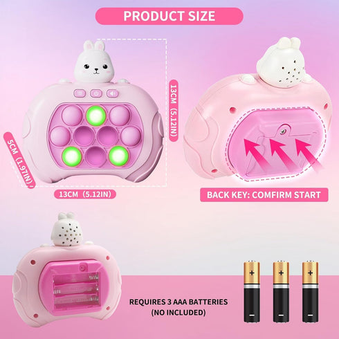Pop Game Light Up Fidget Toy, Quick Push Bubble Game, Decompression Breakthrough Puzzle Pop Game Machine, Multiple Game Modes Toy for 3+ Years (Ra...