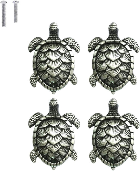 Turtle Drawer knobs Nautical Beach Ocean Theme Home Decor Drawer Pulls Handles for Dresser Cupboard Wardrobe Cabinet Kitchen Tortoise Knobs Pack o...