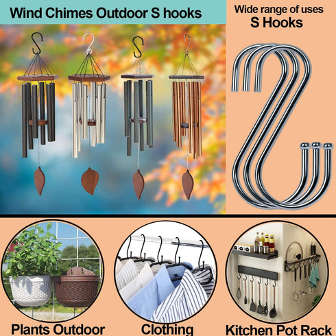 Heavy Duty S Hooks,Stainless Steel Metal S Hooks for Hanging Pots and Pants,Can with Stand up to 35 Pounds S Hook for Hanging Plants,Kitchen,Towel...