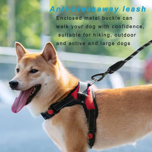 Short Dog Leash with Lockable Hook, Rope Traffic Leashes for Dogs, Nylon Reflective Heavy Duty Training Dog leashes for Medium Large Dogs(24 inch)...