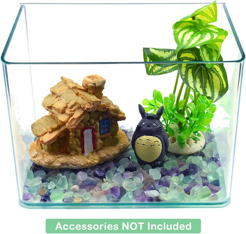 WAYBER Decorative Crystal Pebbles, 1 Lb/460g (Fill 0.9 Cup) Natural Quartz Stones Aquarium Gravel Sea Glass Rock Sand for Fish Turtle Tank/Air Pla...