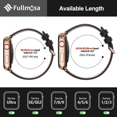 Fullmosa Leather Bands Compatible with Apple Watch Band 41mm 40mm 38mm 42mm 44mm 45mm 46mm 49mm Women Men for iWatch Ultra 2/Ultra/10/9/8/7/6/5/4/...