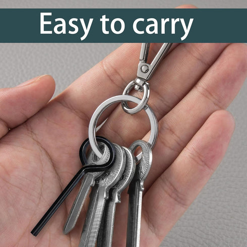 10PCS 5/32” Hex Key Dogging Key with Full Loop, Black Allen Key Ring Wrench Door Key, Solid Metal Six-Edge Screw Driver for Push Bar Panic Exit De...